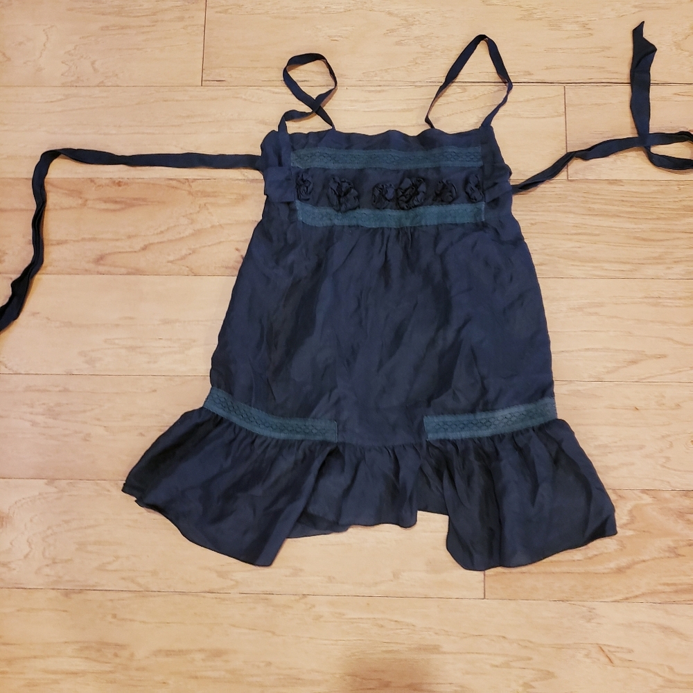 beau bois style # BIT674 Black Silk Peplum Cami